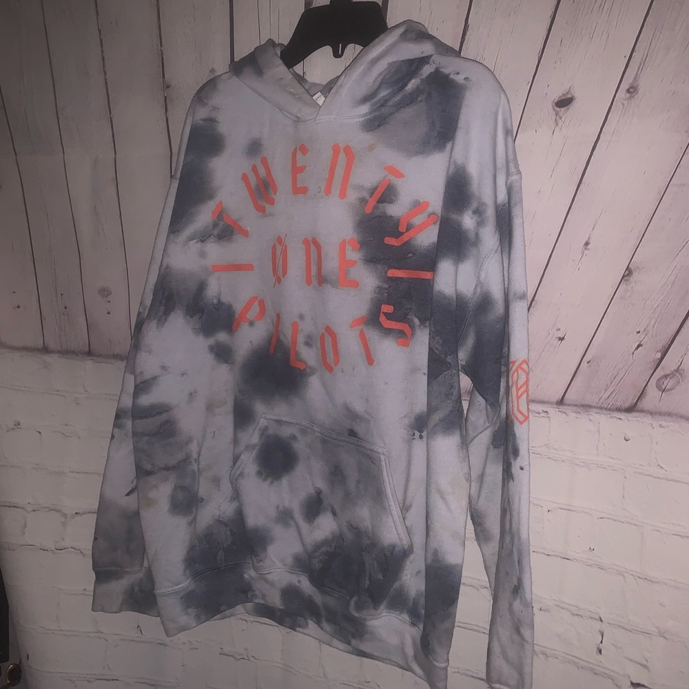 Gildan Kids Tie-Dye Hoodie - Black and Orange